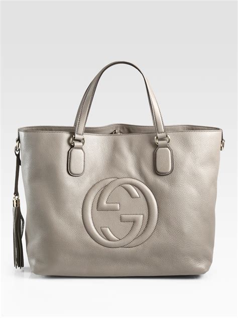 gucci shopper bags grey|gucci tote bag outlet.